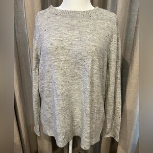 LOFT oversized crewneck sweater (grey w/multicolored specks)